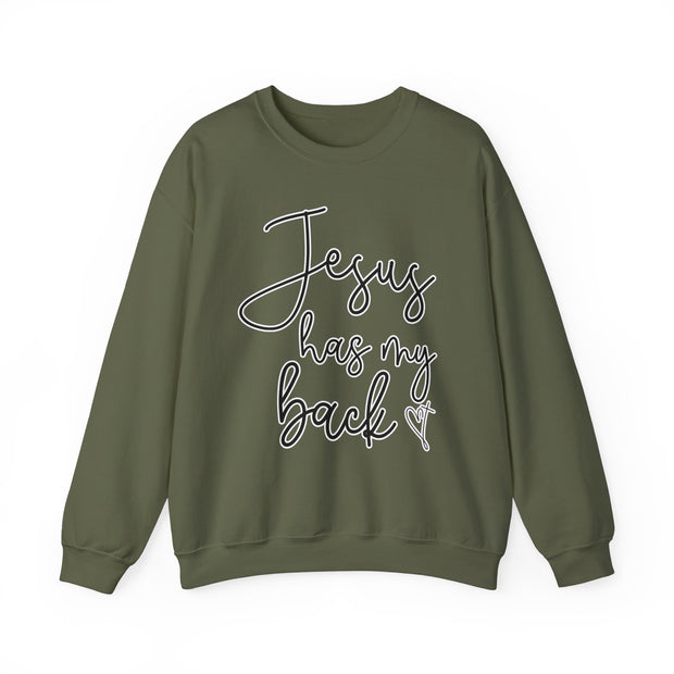 Jesus Has My Back Unisex Heavy Blend™ Crewneck Sweatshirt