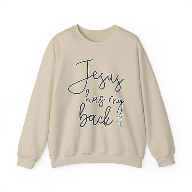 Jesus Has My Back Unisex Heavy Blend™ Crewneck Sweatshirt