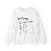 Spiritually Inspired "God Says" Floral Crewneck Sweatshirt