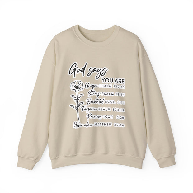 Spiritually Inspired "God Says" Floral Crewneck Sweatshirt