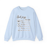 Spiritually Inspired "God Says" Floral Crewneck Sweatshirt