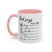 Floral God Says Coffee Mug (11oz, 15oz)