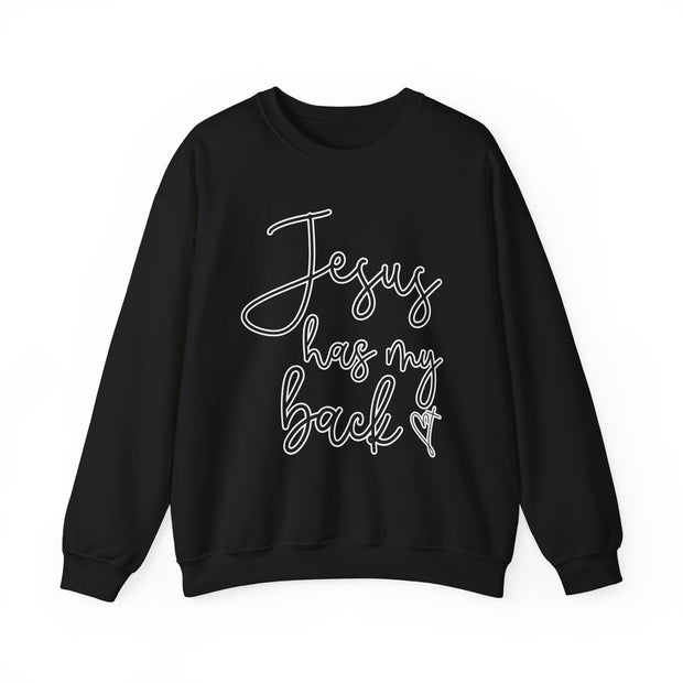 Jesus Has My Back Unisex Heavy Blend™ Crewneck Sweatshirt