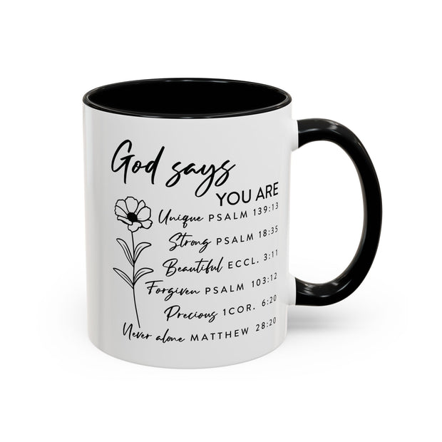 Floral God Says Coffee Mug (11oz, 15oz)