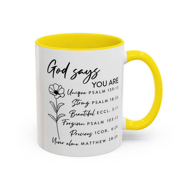 Floral God Says Coffee Mug (11oz, 15oz)