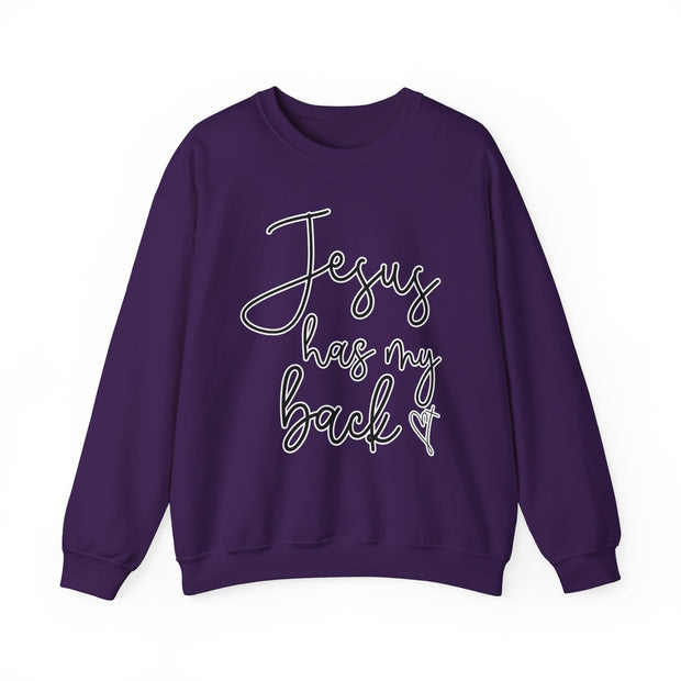 Jesus Has My Back Unisex Heavy Blend™ Crewneck Sweatshirt