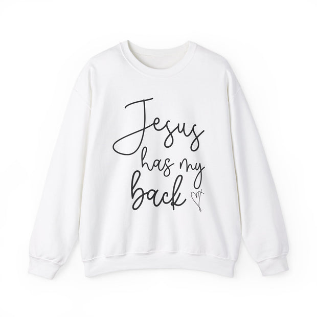 Jesus Has My Back Unisex Heavy Blend™ Crewneck Sweatshirt