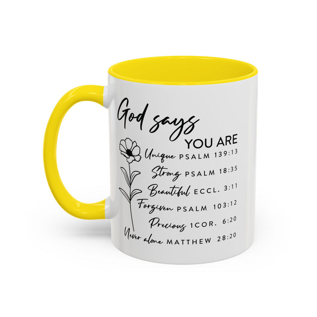 Floral God Says Coffee Mug (11oz, 15oz)